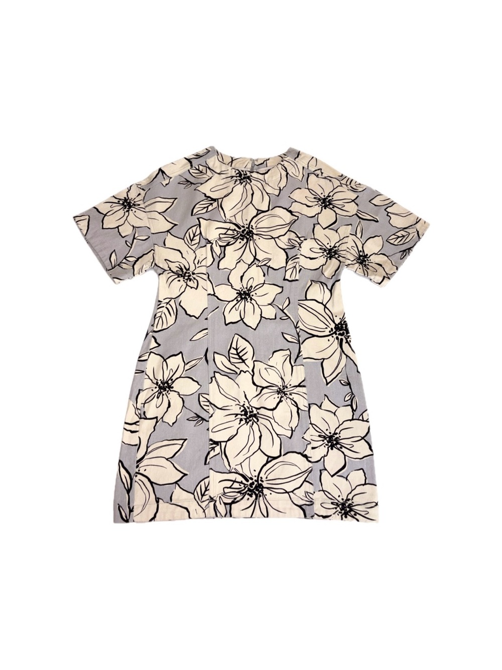 NWT Dhruv Kapoor Anthropologie Floral Denim Mini Dress Blue and Cream – Small